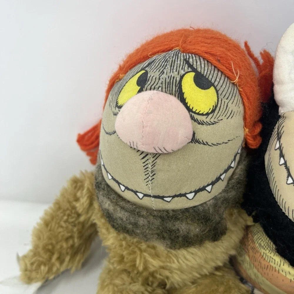 Vintage 1980 Where The Wild Things Are Sipi Moishe Plush Monsters Lot Of 2